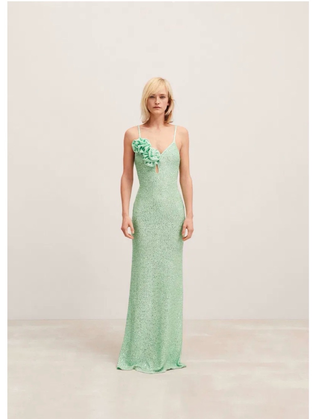 Mango Capsule Collection Mint Green Maxi Dress